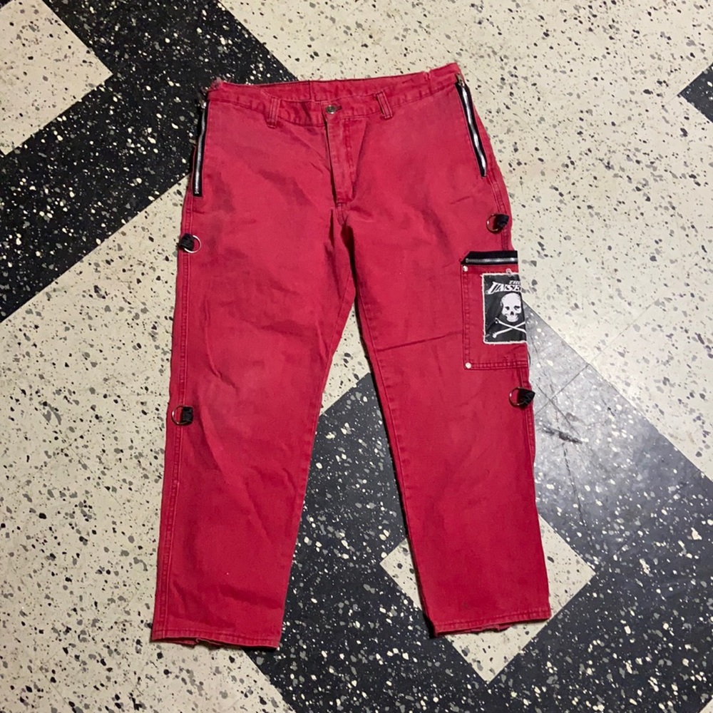 Original DOGPILE Red bondage pants Punk Oi! PUNX